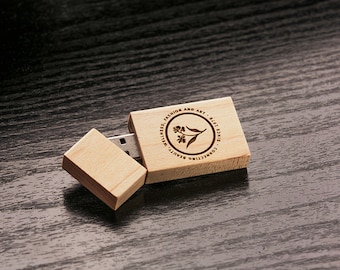 Set of 100 Wooden Maple USB Flash Drive 2.0 - Personalized Custom Wooden Maple 2.0 USB Flash Drive - Laser Engrave your own design!