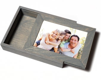 Wedding Photo Box,4x6 Picture Framing Box , Custom Laser Engraved, Personalized USB, USB Flash Drive, Birch Wood Box, Wooden Usb, Gift