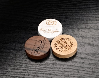 50 Wooden Round USB Flash Drive, Custom Engrave USB, Personalized Flash Drive, Wood USB Flash Drive