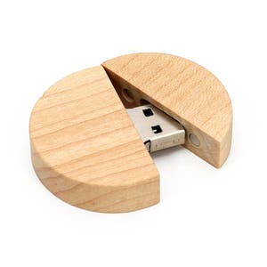 Set Of 25 Wooden Maple 2.0 Flash Drive, Wooden Maple Usb, Round Maple Usb, Usb Round, Round Usb Gift, Round Usb, Usb Maple Round, Maple Usb image 3