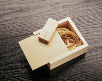 Maple Wood Wedding Box With Usb, 8GB usb, 16 GB Usb, Usb 16GB, Wood Box With Usb, Usb Wooden Box Gift, Wooden Box Gift With Usb, Usb Gifts