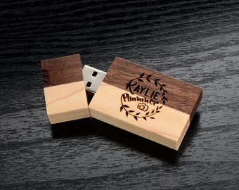 Set Of 10 16GB Walnut/ Maple, Usb Flash Drive, Customized Usb Box, Usb Box, Photo Usb Box, Photography Usb, Customized Usb Box, Wood Usb