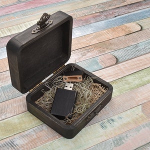 Holzbox, Holz USB, USB Flash Drive, personalisierte Hochzeitsgeschenke, Erinnerungsbox, Memory Stick, Holzbox
