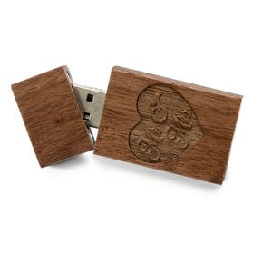 Real Wood Wedding Gift, Wooden Wedding Usb Gift, Our Story Wood Gift, Story Box, Wooden Memory Box With Usb, Usb With Inscription, Usb Box image 2