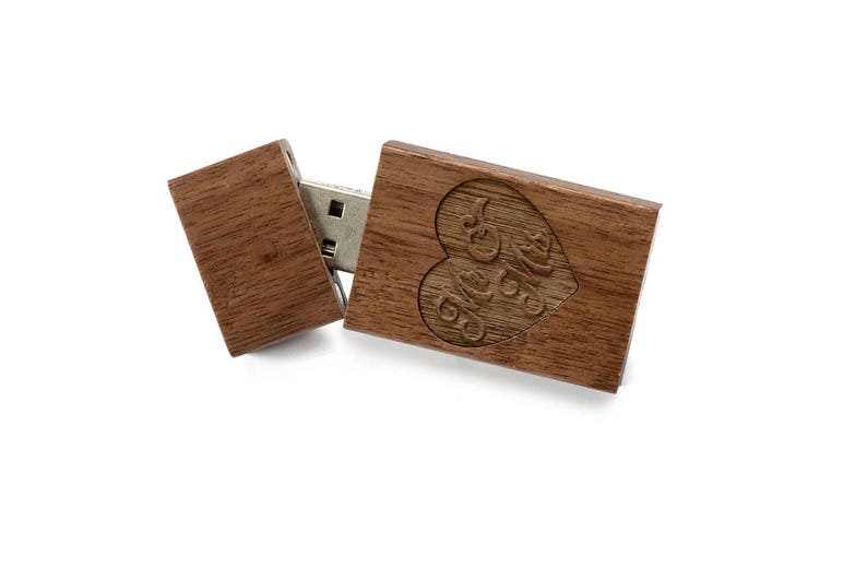 Real Wood Wedding Gift, Wooden Wedding Usb Gift, Our Story Wood Gift, Story Box, Wooden Memory Box With Usb, Usb With Inscription, Usb Box image 2