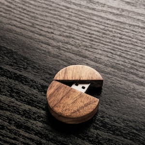 Set Of 10 Round Wooden Walnut USB 2.0 Flash Drive, Walnut Usb Drive, Walnut Usb Stick, Walnut Usb Stick, Round Usb, Round Walnut Usb