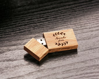 Set Of 25 Wooden Oak 2.0 Flash Drive, Usb Case, Thumb Drives, Wood Usb Flash Drive, Wooden Thumb Drive, Usb Thumb Drive Box, Photo Flash Usb