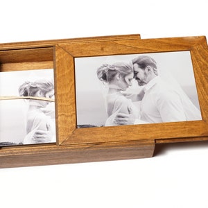 Wedding Photo Box,4x6 Picture Framing Box , Custom Laser Engraved, Personalized USB, USB Flash Drive, Birch Wood Box, Wooden Usb, Gift