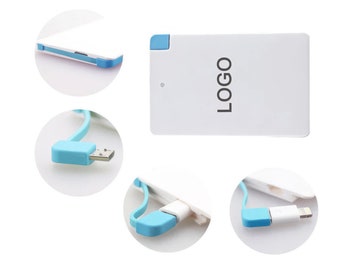 25 Custom Printed Slim Power Bank - Full Color Digital Print Slim Power Charger - Personalized Ultra Thin Power Bank