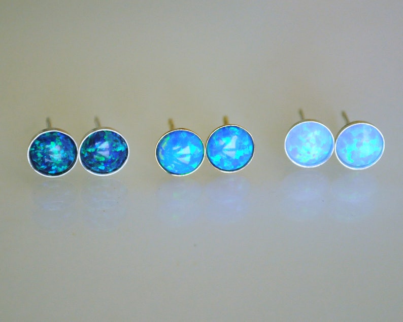 Tiny stud Opal gift Opal earrings Opal stud earrings Opal Post Fire Opal Blue Opal Opal silver studs Valentine Day gift Opal stud
