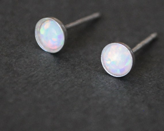 Opal Studs Earrings. Fire Opal Sterling Silver Earring. Opal | Etsy