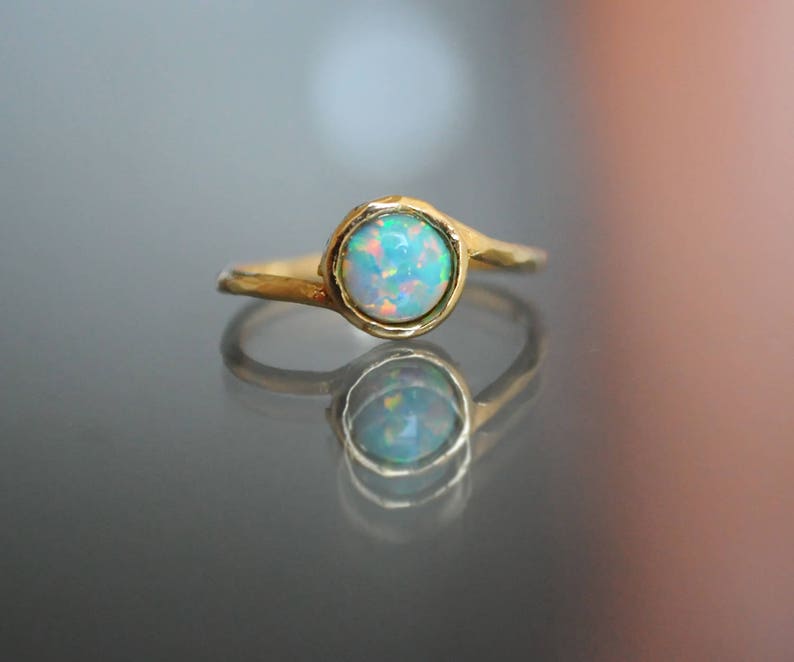 Opal Ring. Fire Opal. October Birthstone. Promise Ring Opal. - Etsy