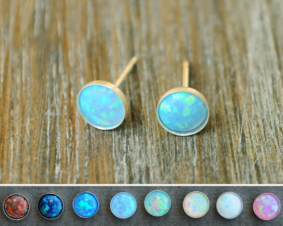 Tiny stud Opal gift Opal earrings Opal stud earrings Opal Post Fire Opal Blue Opal Opal silver studs Valentine Day gift Opal stud