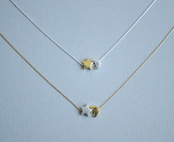 Moon Necklace Christmas Gift Moon And Star Necklace Dainty Gold Star Necklace Gold Moon Necklace Silver Moon Necklace Girlfriend Gift