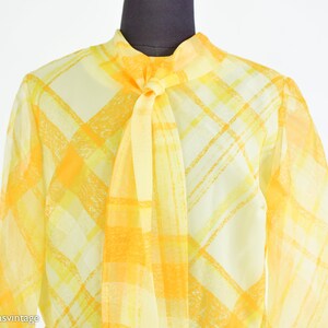 1970s Yellow Plaid Maxi Dress 70s Yellow Evening Dress Yellow Bridesmaid Dress Avalon Classics Size 10 & 16 image 10