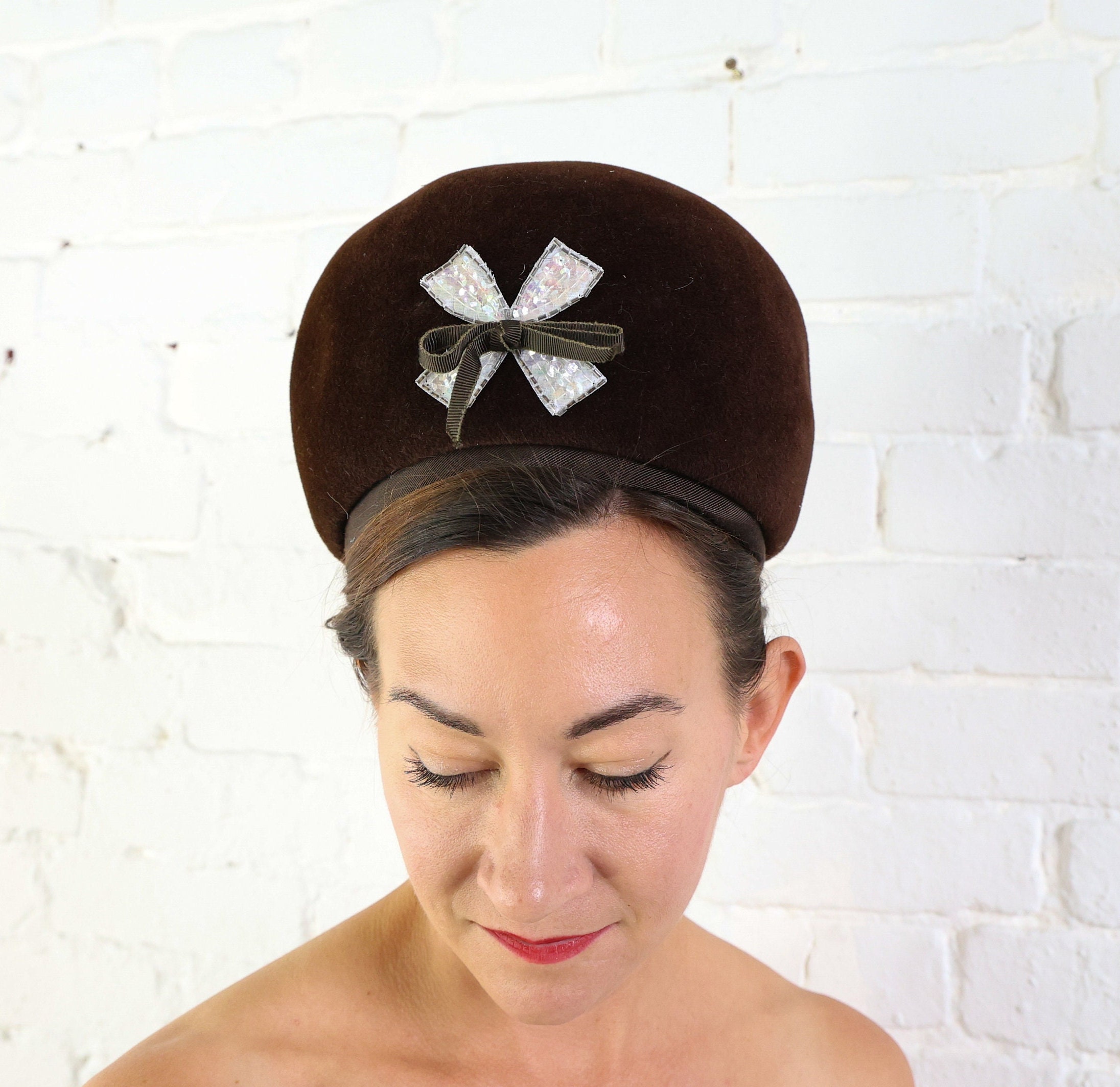 Vintage Elegant Wool Hat With  Sequins Aplication Vintage Women main image 2