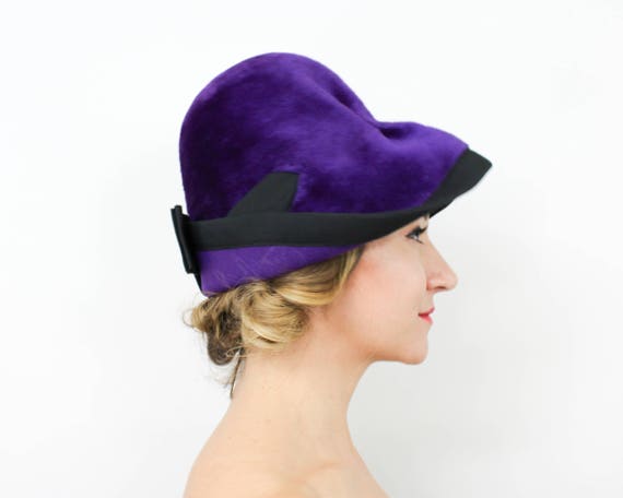 Mr. John Jr. |1960s Purple Wool Velour Brim  Hat … - image 6