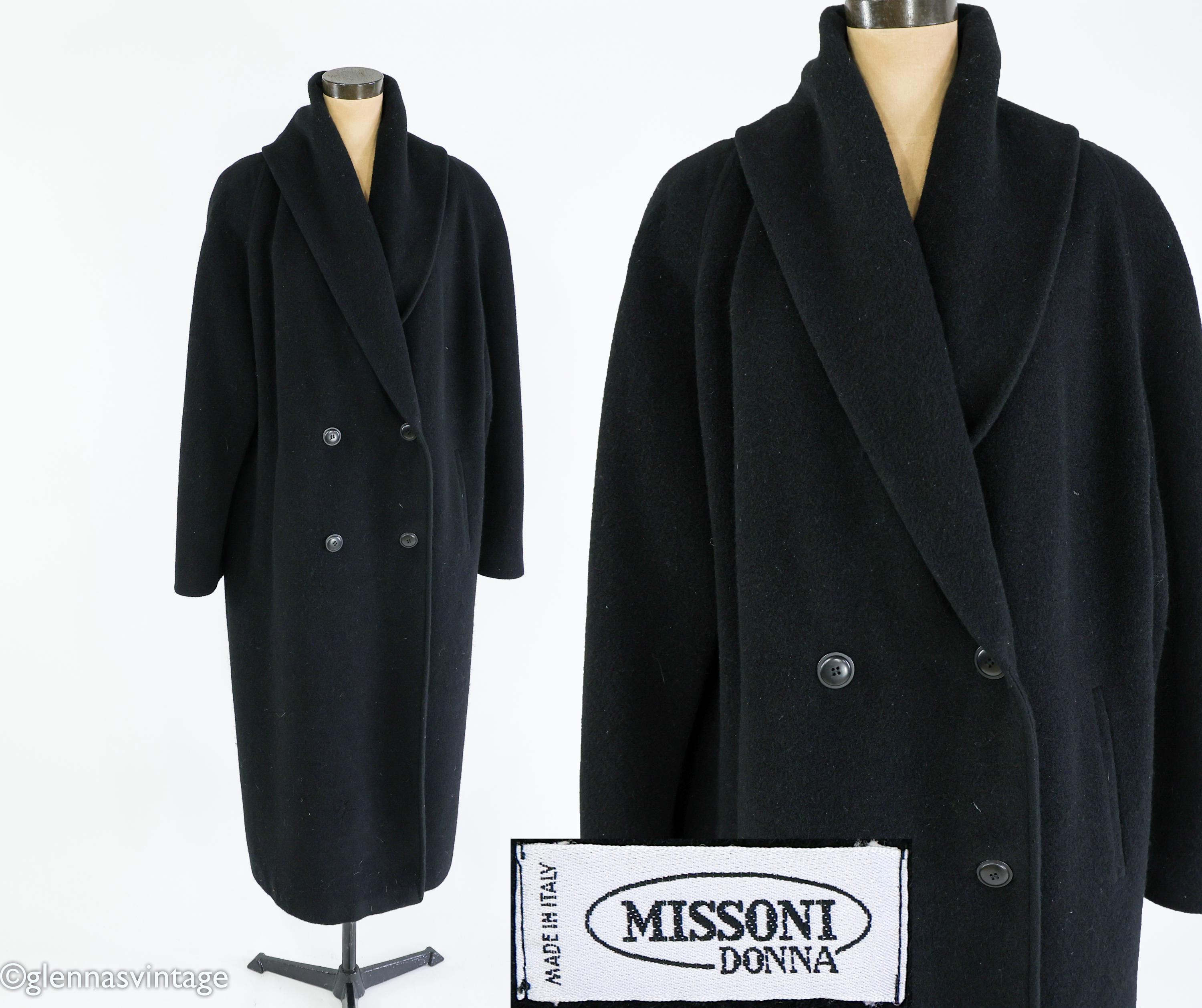 【archive】90's WOOL DOUBLE BREASTED COAT 1980s 1990s Charcoal Grey Wool Double Breasted Coat