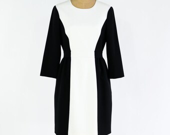 kate spade black and white floral dress 1990s & ENDOFSEASONSALE40% Black & White Off-Shoulder Color:Aqua Hits Mid