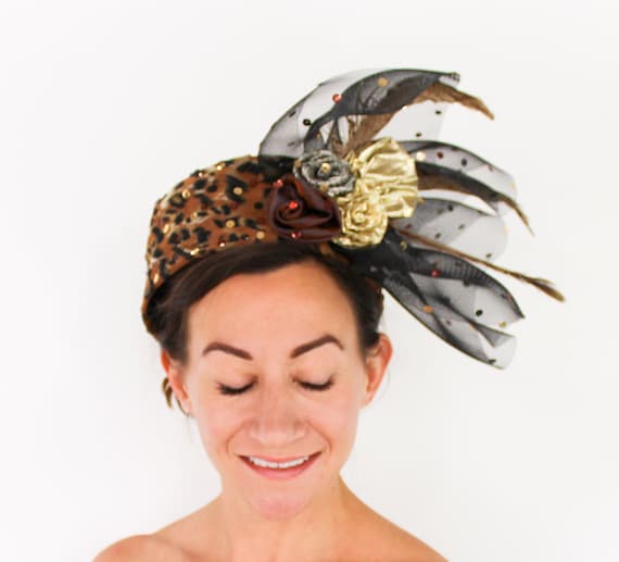 1980s Leopard Hat | Leopard Fascinator - image 6