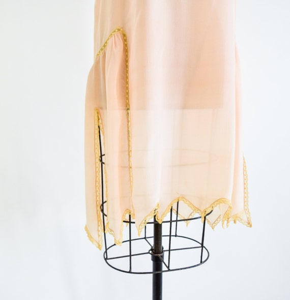 1920s Peach Silk Slip Lingerie | 20s Pink Silk Li… - image 8