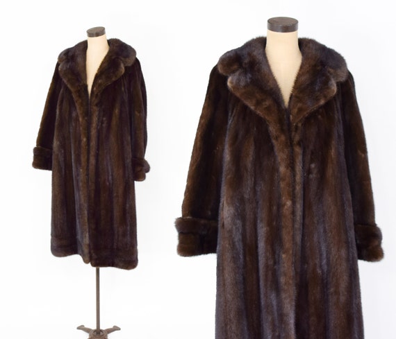 1950s Brown Mink Coat | 50s Dark Brown Mink Coat … - image 1