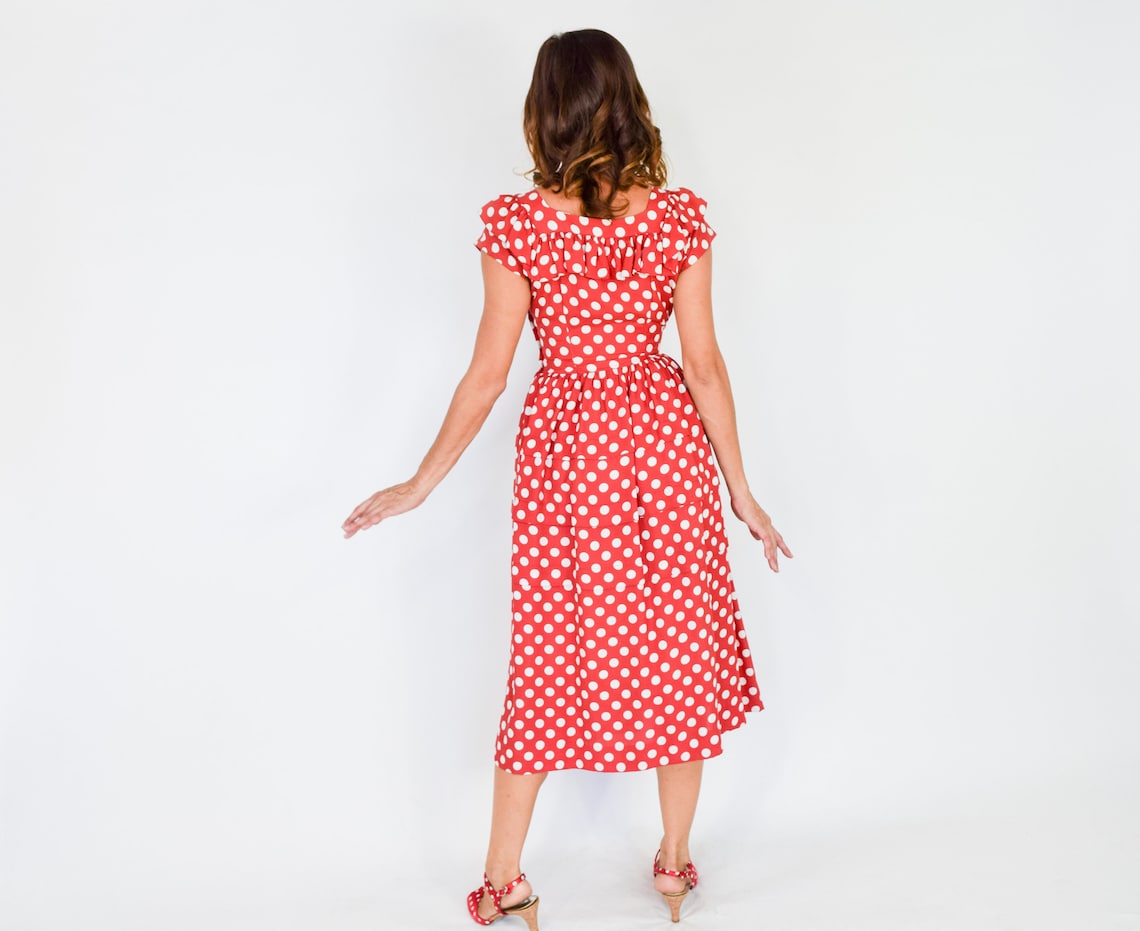 1940s Red & White Polka Dot Dress 40s Red Polka Dot Dress Etsy — free download