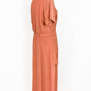 1940s Copper Beaded Evening Dress 40s Orange Beaded Evening Gown Old Hollywood Large image 7