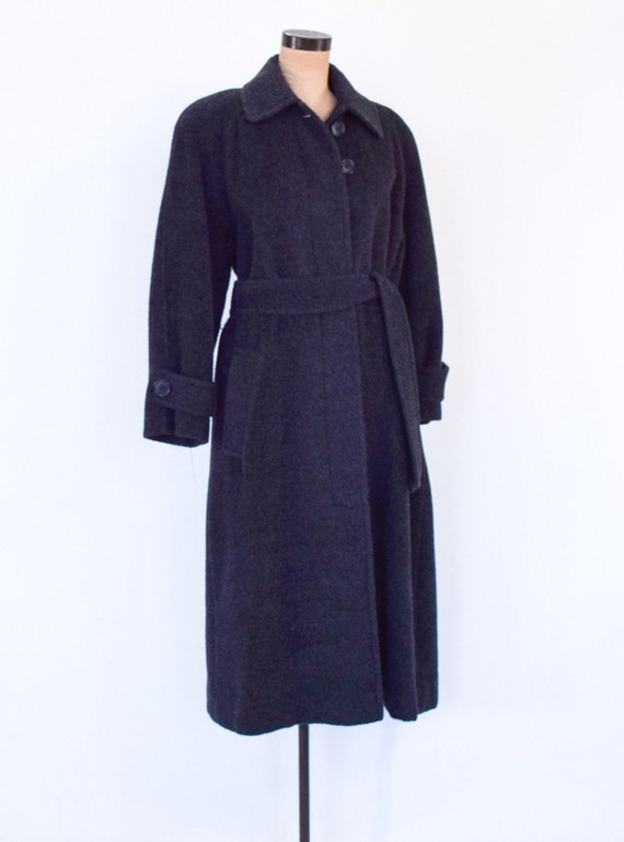 1980s Charcoal Wool Coat | 80s Gray Wool Coat | B… - image 2