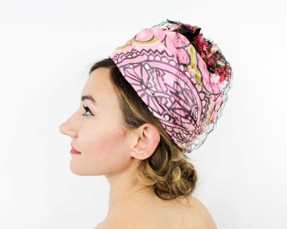 Pink and Black Patterned Ruched Turban Headwrap Amazon.com: Youme 4 Packs Stretch Jersey Turban Head Wraps  main image 4