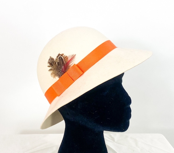 SOLD......1960s Creme Wool Felt Hat | 60s Creme F… - image 2
