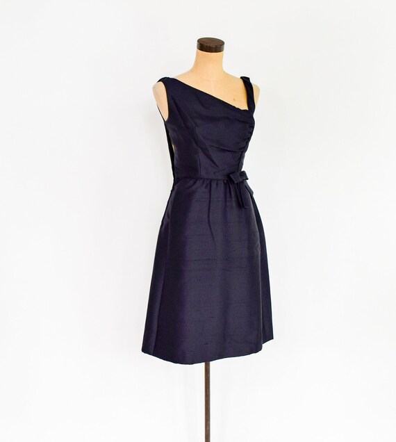 Shannon Rogers | 1960s Black Silk Cocktail Dress … - image 3