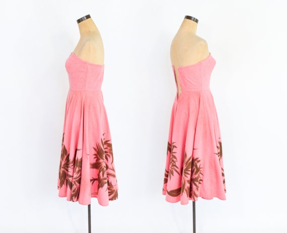 1950s Pink Strapless Dress | 50s Rose Sweetheart … - image 5