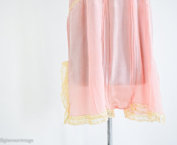 1920s Pink Silk Romper Lingerie | 20s Pink Silk C… - image 9