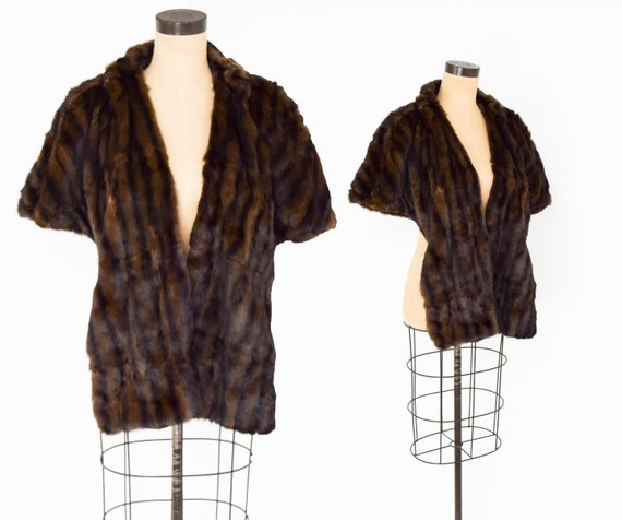 1940s Brown Fur Stole | 40 Brown Squirrel Wrap | … - image 1