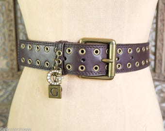 Bronze Studded Women’s Waist Belt with Curved Buckle Vintage Linea Pelle | Accessories | Linea Pelle Collection Vintage  main image 4