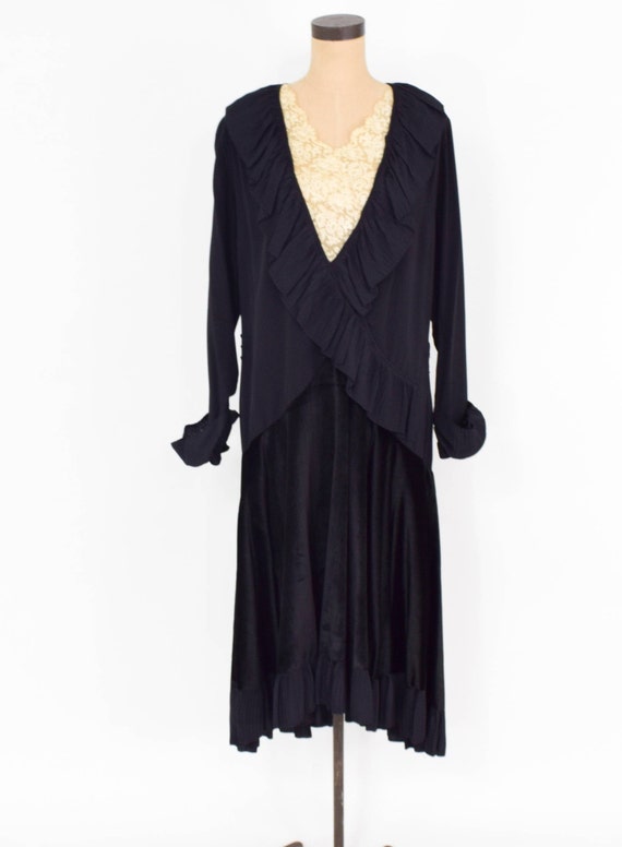 1900s Black Silk Dress | 1900s Black Silk & Velve… - image 4