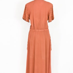 1940s Copper Beaded Evening Dress 40s Orange Beaded Evening Gown Old Hollywood Large image 6