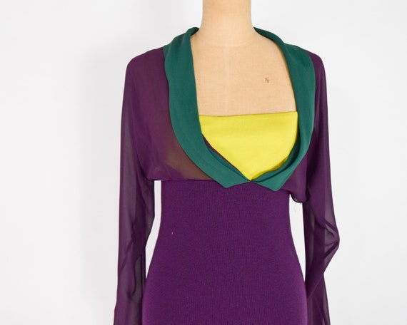 Versace | 1990s Purple Knit Dress | 90s Purple Kn… - image 8