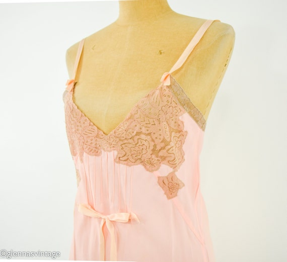 1920s Peach Silk Romper Lingerie | 20s Pink Silk … - image 2