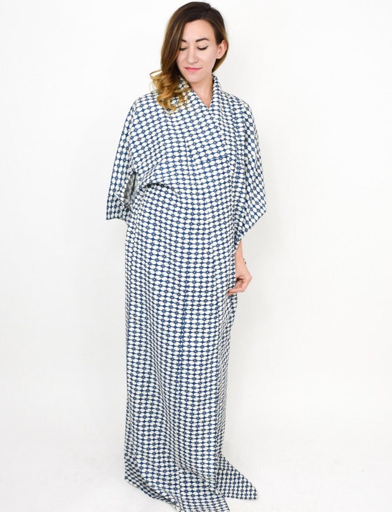 Blue Print Kimono | Long Blue White Kimono | Smal… - image 2