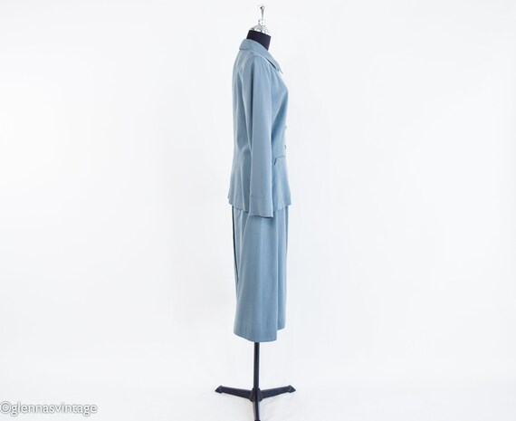 1940s Blue Gabardine Wool Jacket & Skirt Suit | 40s B… - Gem
