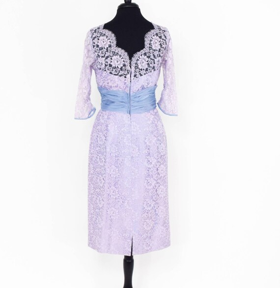 1950s Lavender Lace Party Dress | 50s Lavender La… - image 5