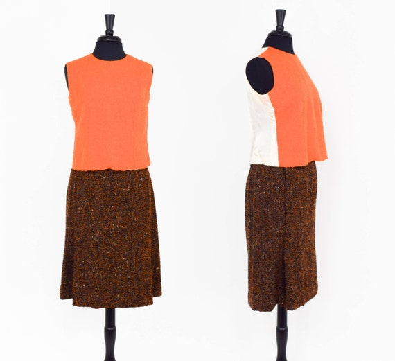1960s Brown Wool Suit | 60s Brown Orange Wool 3 P… - image 3