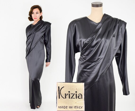 charcoal grey evening dress