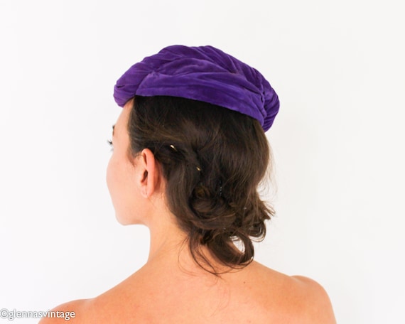 1920s-1930s Purple Silk Velvet Hat | 20s Purple V… - image 5