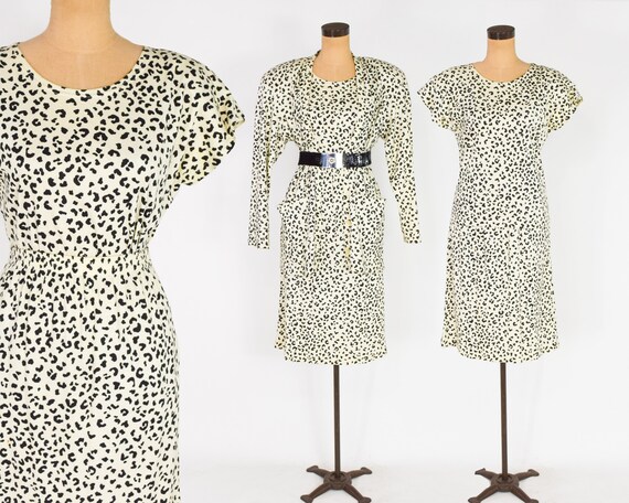 1980s Leopard Print Set | 80s Animal Print Cotton