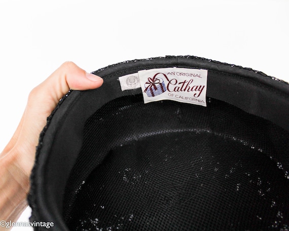 1960s Black Raffia Bubble Hat | Vintage Mod Style - Etsy Finland display picture 1