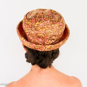 1960s Metallic Orange Hat 60s Orange & Gold Metallic Hat Murriel image 6