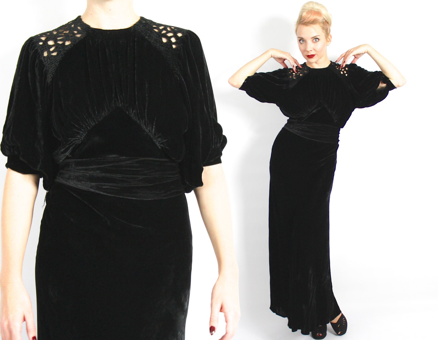 black velvet evening dress